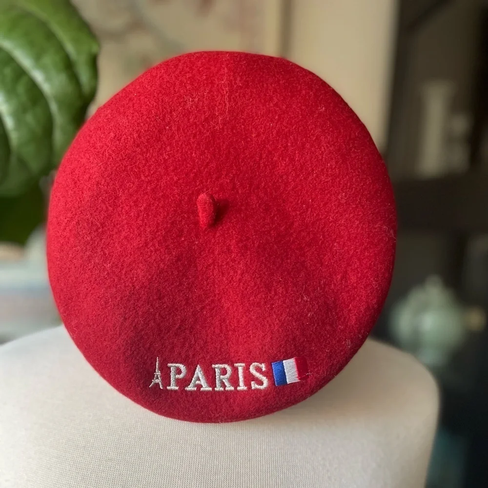 Vintage Red Wool Parisian Barrette - Adult - Picture 2 of 4